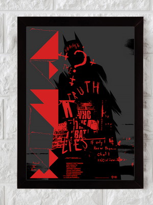 Batman, geek, nerd, hqs, comics, quadro com moldura 33x24cm
