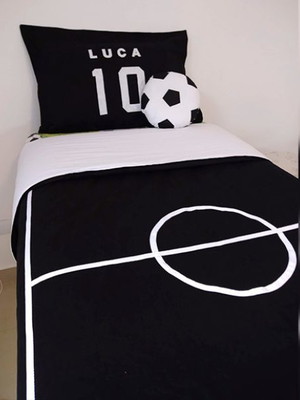 Edredom solteiro - futebol - 100% algodão