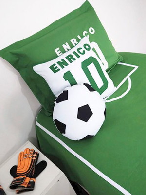 Edredom solteiro - futebol - 100% algodão