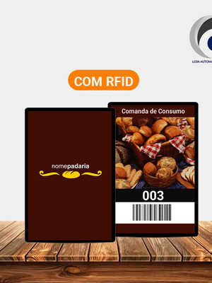 Comanda eletrônica pvc laminado com rfid -10x15cm