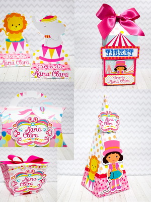 Lembrancinha de aniversário infantil circo rosa