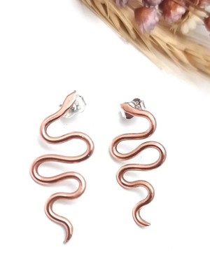 Brinco serpente em cobre puro