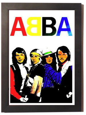 Quadro poster com moldura abba grupo de música pop anos 70
