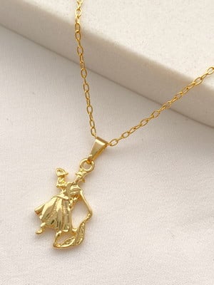 Colar pingente orixá oxóssi folheado a ouro 18k