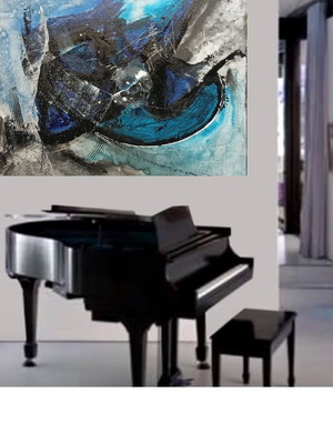 Pintura abstrata em acrílico