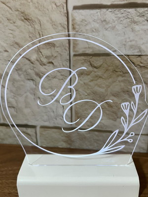 Topo de bolo em acrilico com led