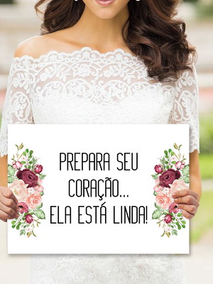 Plaquinhas para casamento- ela está linda!