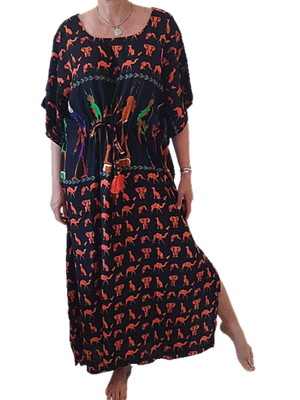 Vestido kaftan indiana tamanho unico plus size