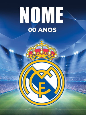 Arte digital placa display de mesa festa futebol real madrid