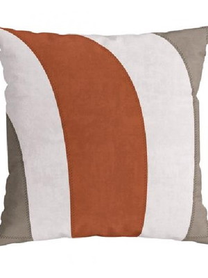 Almofada finesse (cap )veludo luxor-estampa terracota/castor