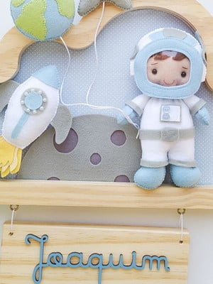 Enfeite porta maternidade astronauta