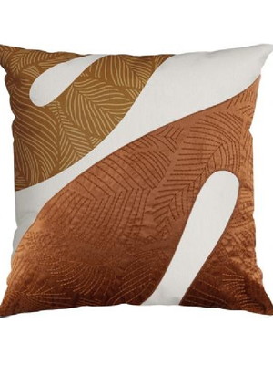 Almofada silk home ( capa ) acetinado - bordada - terracota