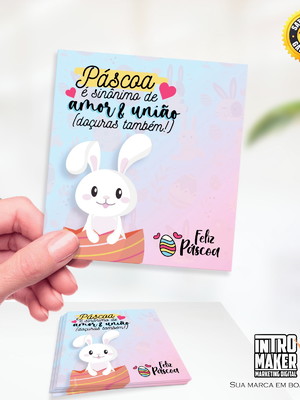 Cartão para bombom páscoa personalizado com logo