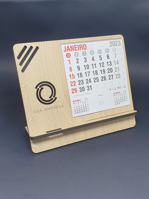 Brinde corporativo - suporte celular + calendário