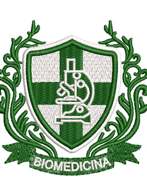 Matriz de bordado logo brasão biomedicina