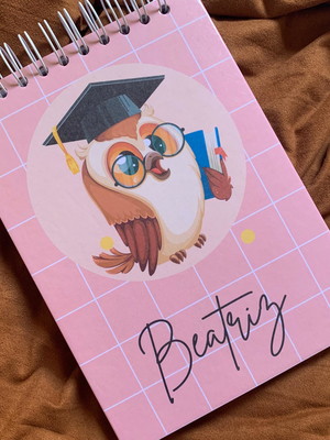 Caderno profissões com arrame superior _ caderno personaliza