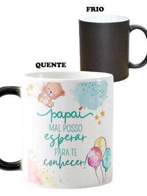 Caneca mágica presente criativo para contar gravidez
