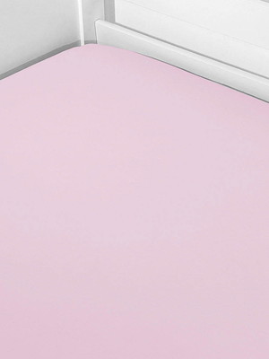 Lençol de elástico solteiro rosa claro