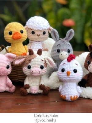 Bichinhos da fazenda em amigurumi (cada)