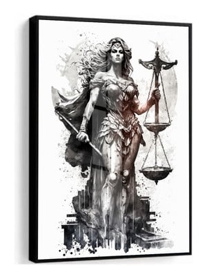 Quadro decorativo deusa da justiça para escritório advocacia