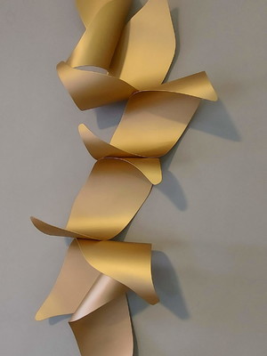 Escultura de parede abstrata série leafs 140cm folhas