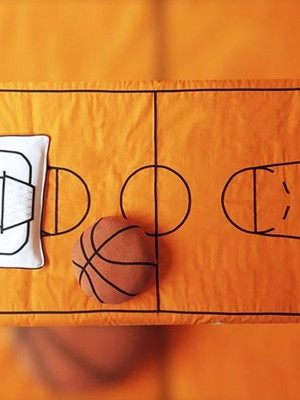 Edredom cama viúva - basquete - 100% algodão