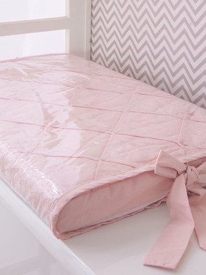 Trocador de comoda menina rose com capa percal 200 fios