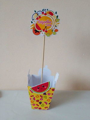 Kit com 10 cachepot centro de mesa - frutas