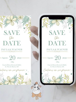 Save the date digital casamento tropical