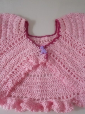Bolero infantil em crochê e bico de pato em croche