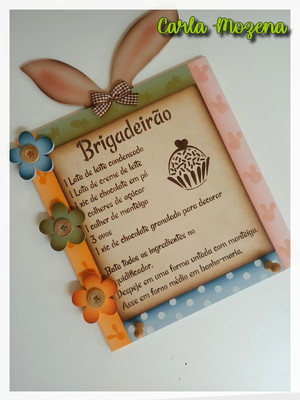 Placa receita de brigadeiro