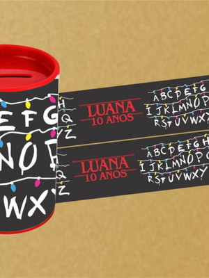 Adesivo para cofrinho stranger things