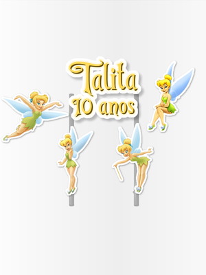 Topo de bolo tinker bell