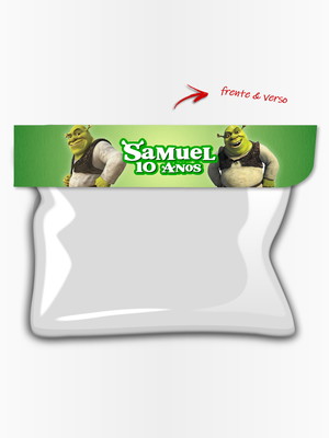 Lapela com saquinho shrek