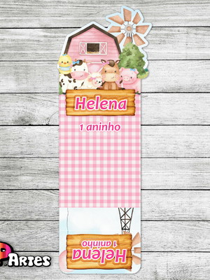 Porta bis duplo - fazendinha rosa