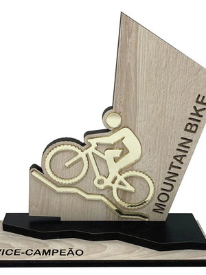 Prova mtb de bike troféu vice campeão mdf 1461