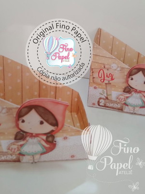 Kit com 10 porta guardanapo chapeuzinho aquarela