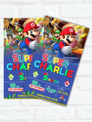 Convite de aniversário super mario