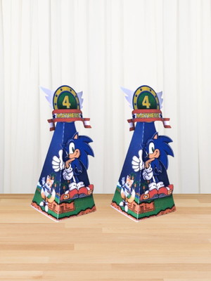 Caixa pirâmide - sonic lembrancinha personalizada