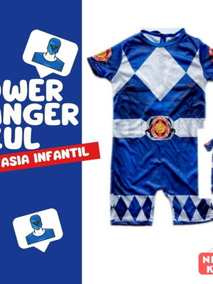 Fantasia curta sem enchimento power rangers azul