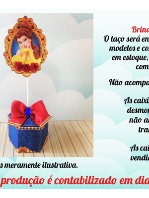 Centro de mesa com laço no tema a bela e a fera