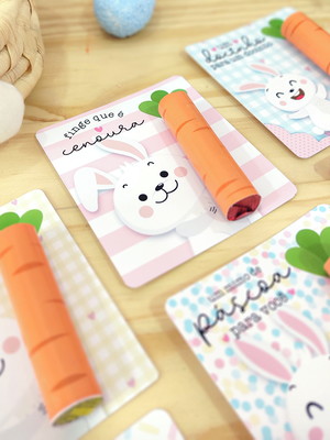 Card com chocolate baton- páscoa