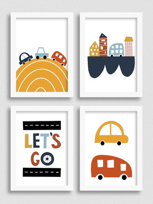Quadro carros decoração boho