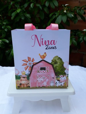 Sacola p personalizada fazendinha menina