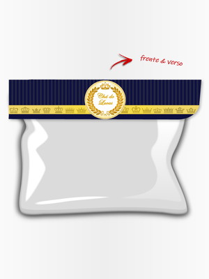 Lapela com saquinho principe azul marinho
