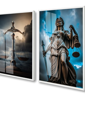 Quadro decorativo 2 peças com vidro profissão advocacia