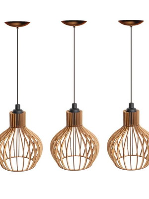 Kit com 3 lustres pendente decorativos