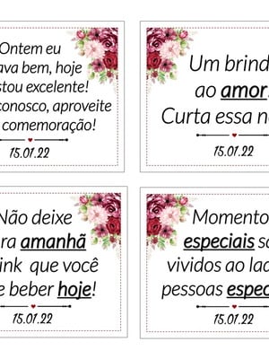 Tag para drinks (máximo de 10 frases diferentes) 5x5cm