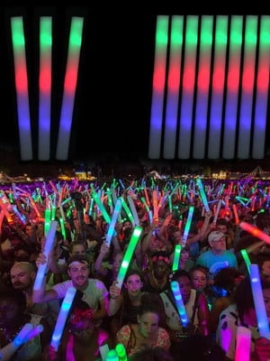 50 unidades bastão led espuma 3 fases festa balada
