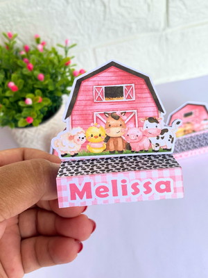 Porta bis duplo fazendinha rosa